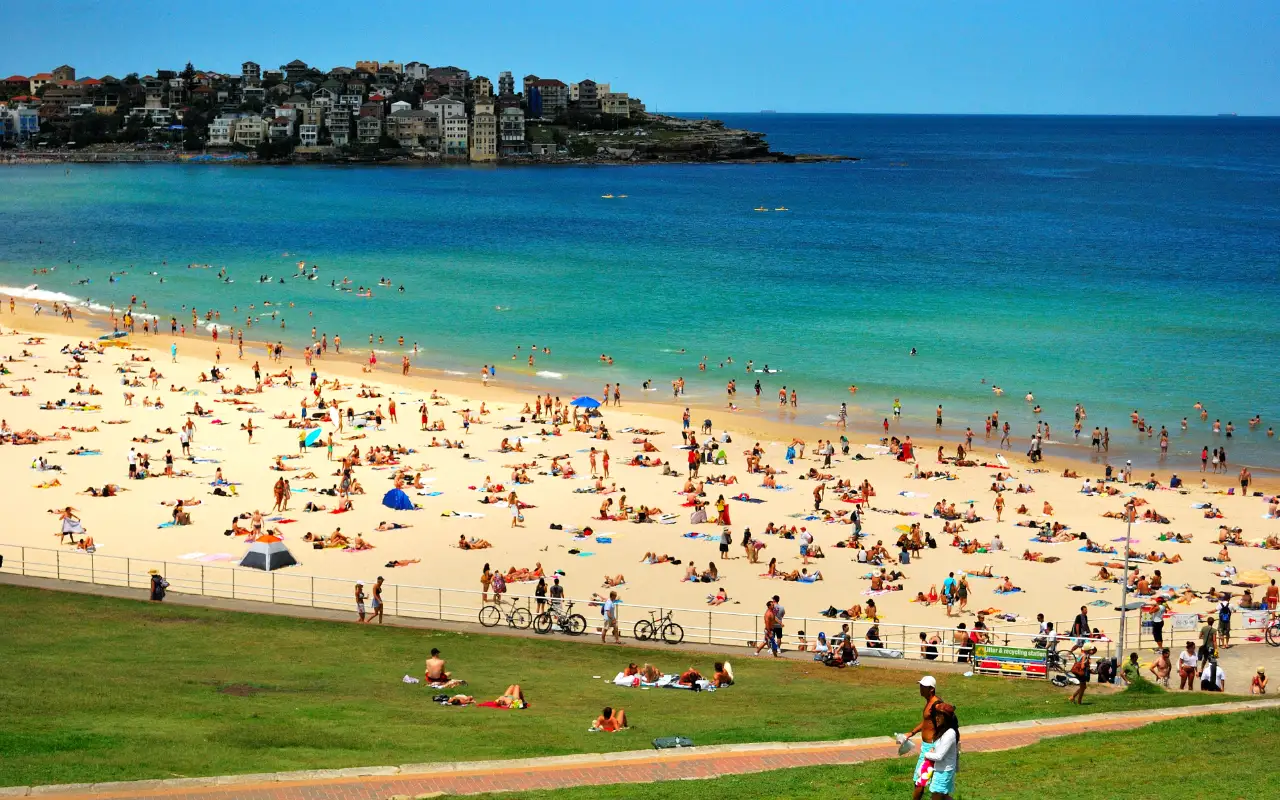 Scenic view of the pristine Bondi Beach in Sydney, Australia