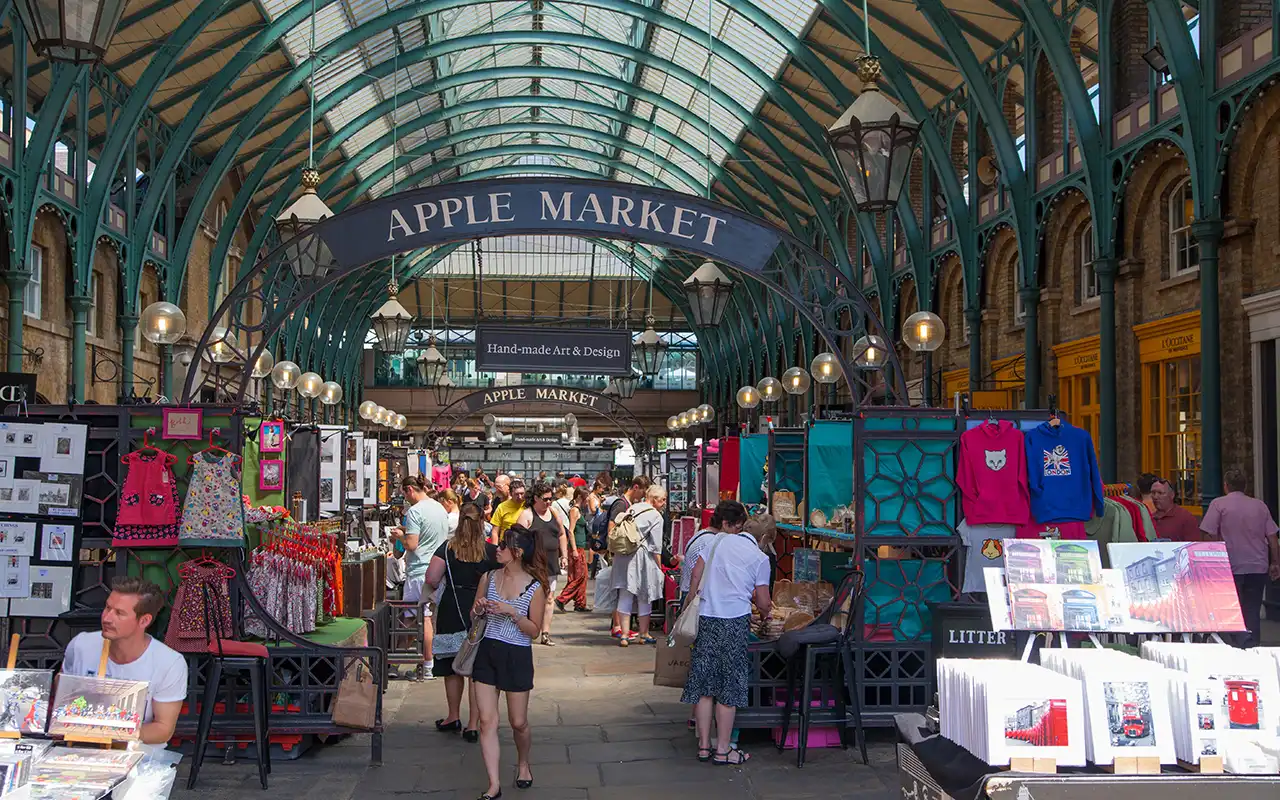 Bustling Market Day at Covent Garden, London