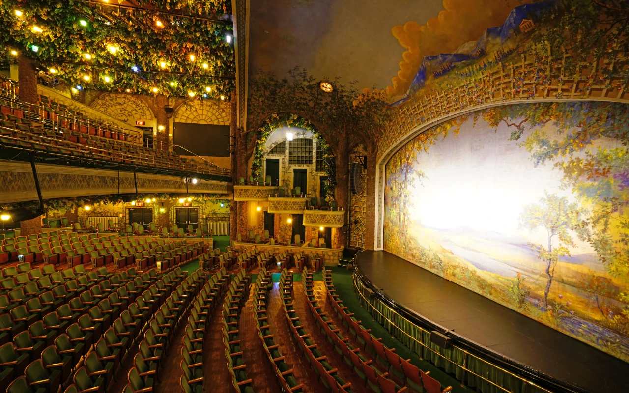 A vibrant photo of the stunning Elgin and Winter Garden Theatre Centre, showcasing its exquisite architecture and lively atmosphere.
