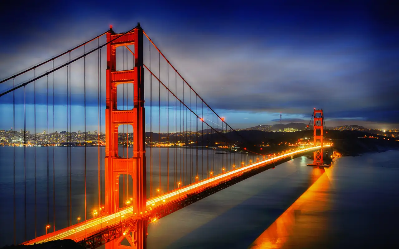 Golden Gate Bridge spanning across the picturesque San Francisco Bay