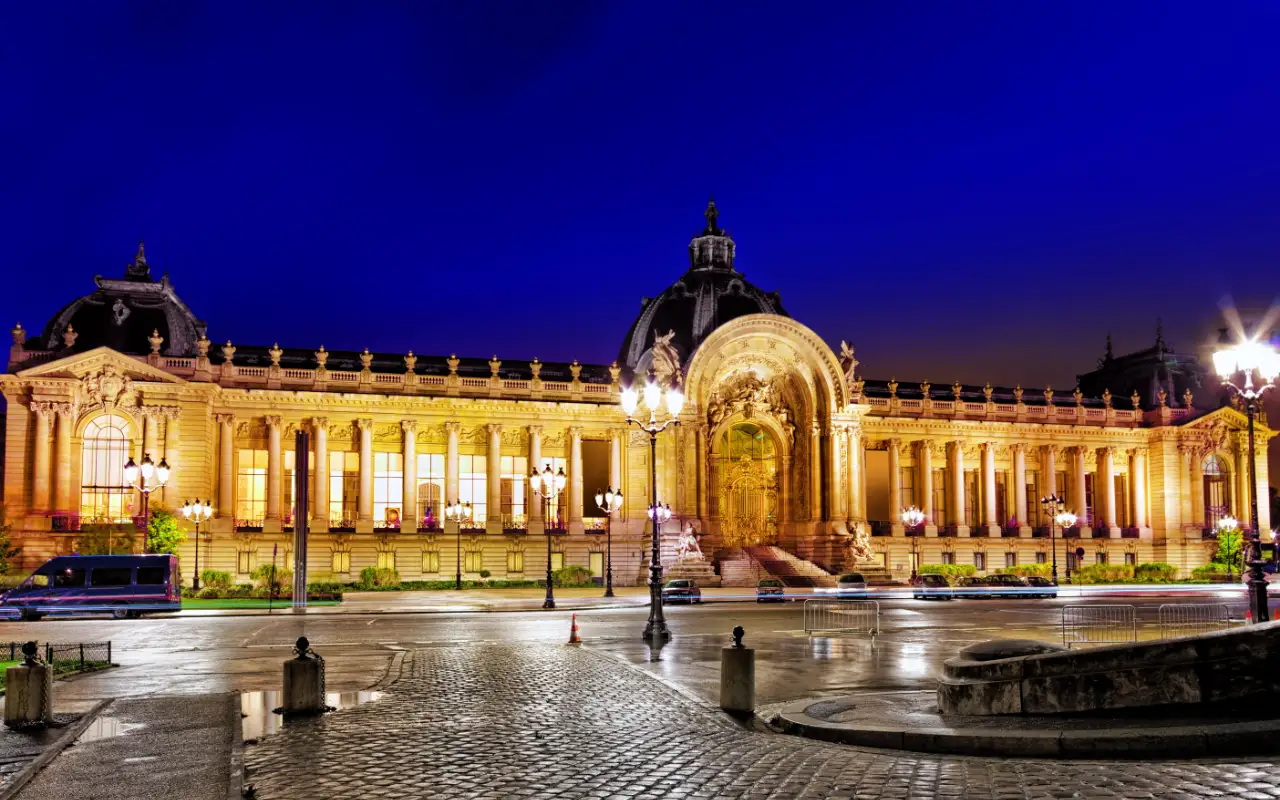 Stunning view of the iconic Grand Palais with its beautiful glass dome and intricate architecture in Paris