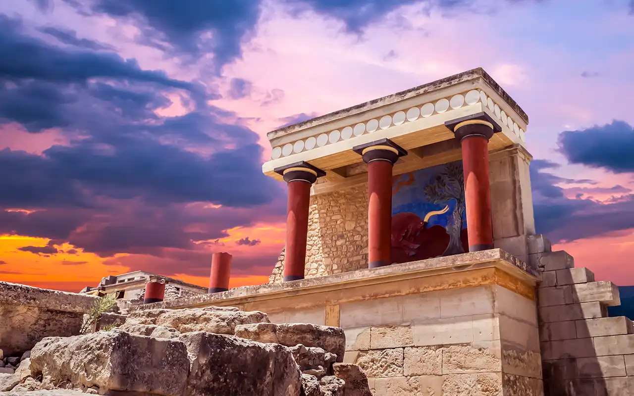 Ruins of the ancient Minoan palace at Knossos, Greece