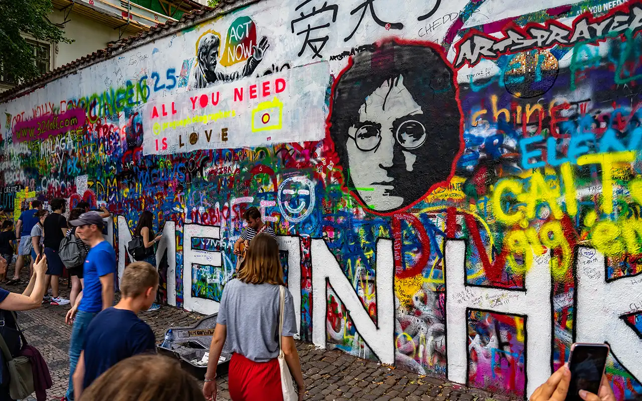 Colorful Creativity on The Lennon Wall