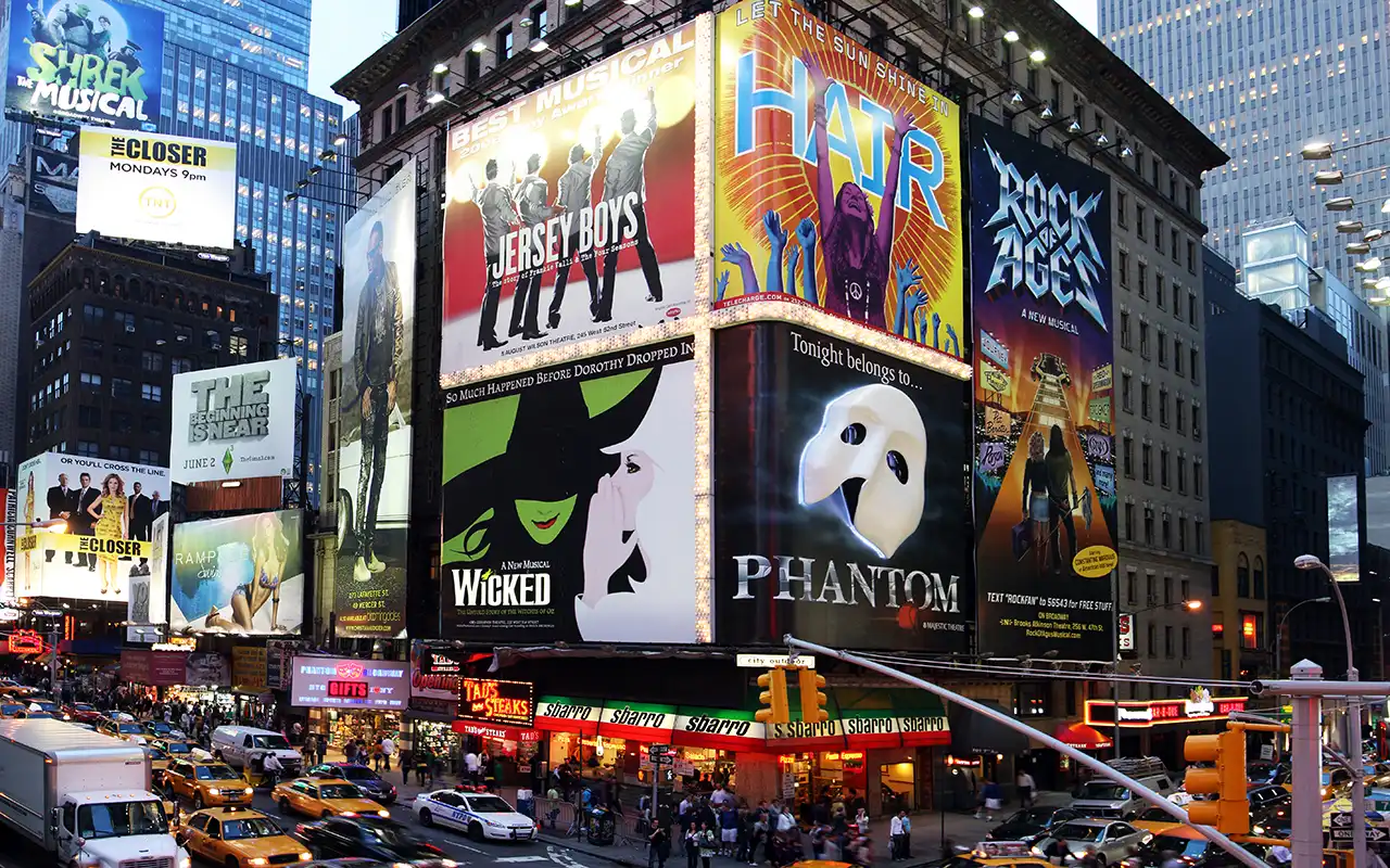 Aerial view of the bustling cityscape of New York