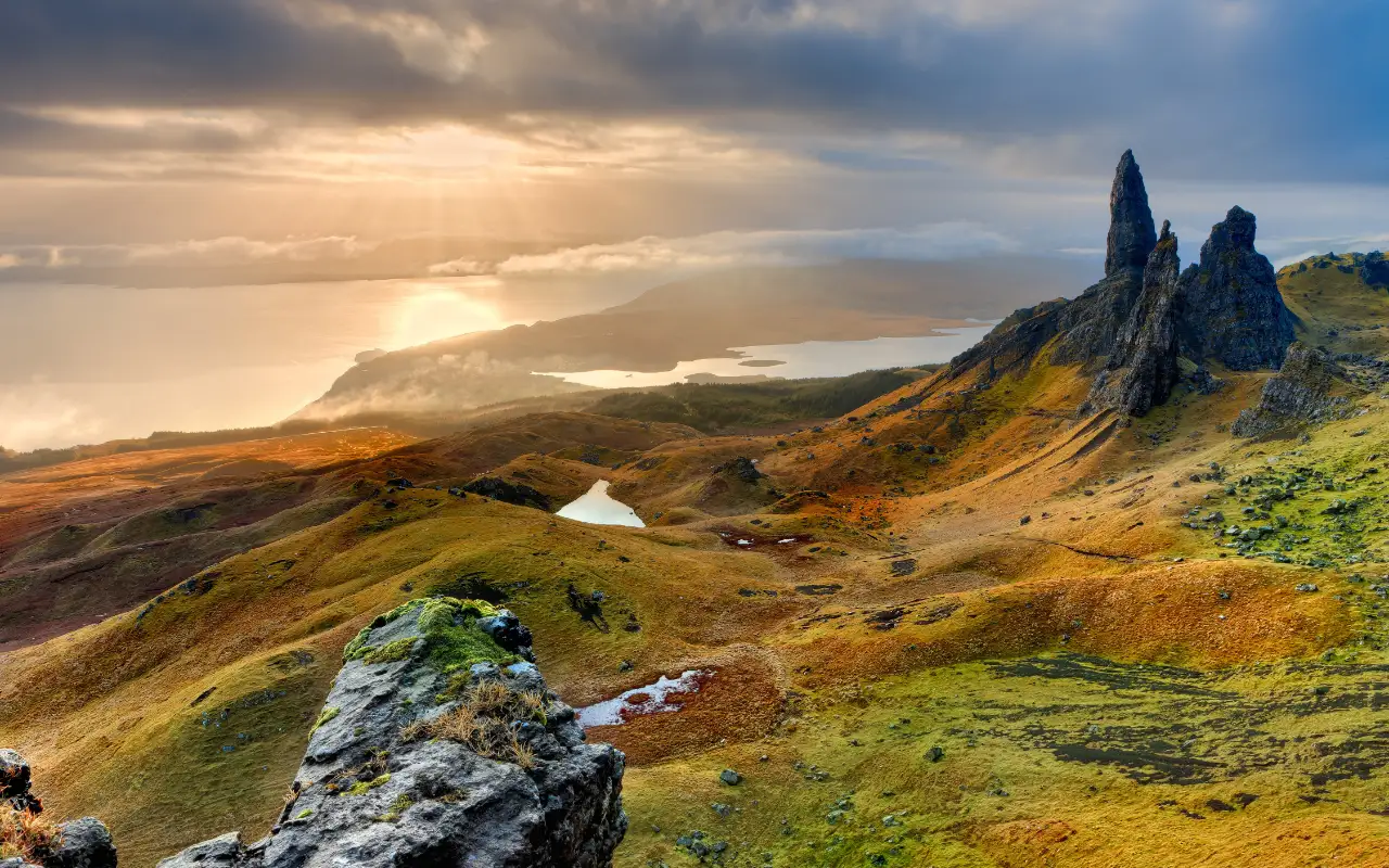 Stunning panoramic view of the Isle of Skye, Scotland