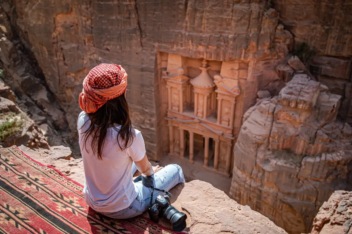 Panoramic view of the ancient city of Petra in Jordan