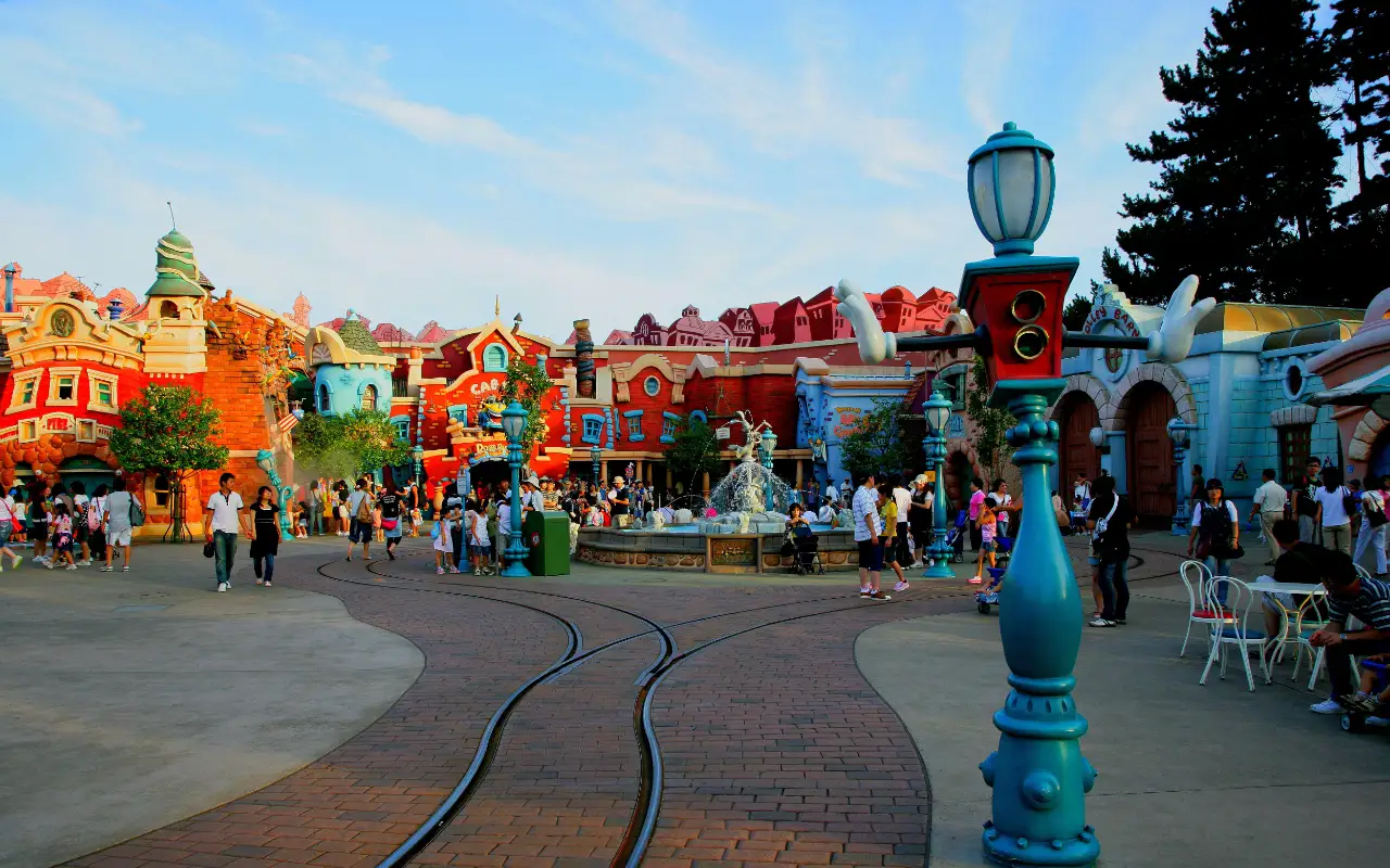 Vibrant image of the main entrance at Tokyo Disneyland