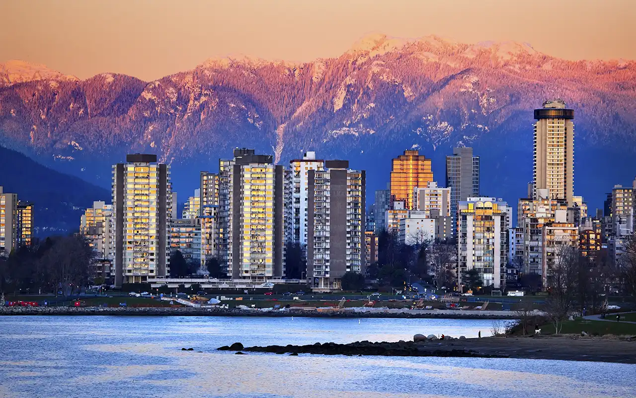 Beautiful cityscape image of Vancouver with stunning ocean view
