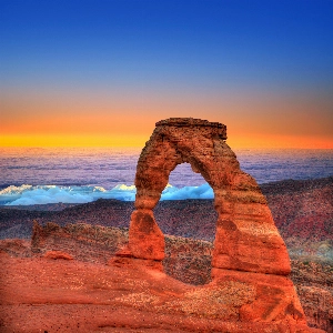 Stunning red rock formations in Arches National Park, Utah