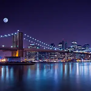 Historic Brooklyn Bridge at Dusk