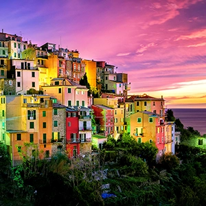 Picturesque landscape of Cinque Terre, Italy with colorful houses and dramatic coastline