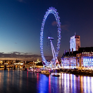 Stunning view of the iconic London Eye Ferris wheel on a sunny day
