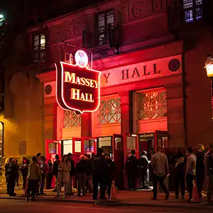 Interior of Massey Hall, a historic concert venue in Toronto, Canada