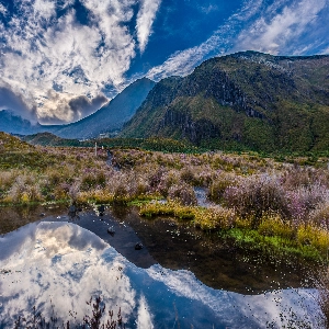 Scenic view of the diverse landscape in Tongariro National Park