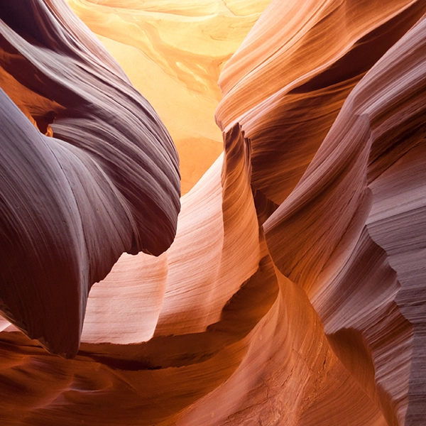 Stunning view of the winding sandstone walls in Antelope Canyon