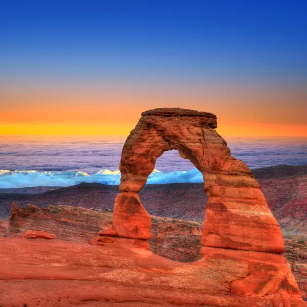 Stunning red rock formations in Arches National Park, Utah