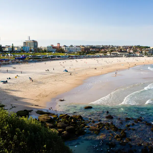 Scenic view of the pristine Bondi Beach in Sydney, Australia
