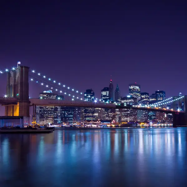 Historic Brooklyn Bridge at Dusk