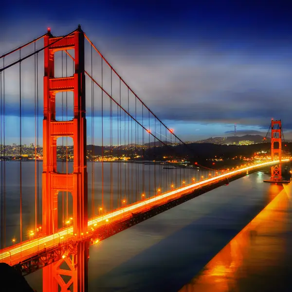 Golden Gate Bridge spanning across the picturesque San Francisco Bay