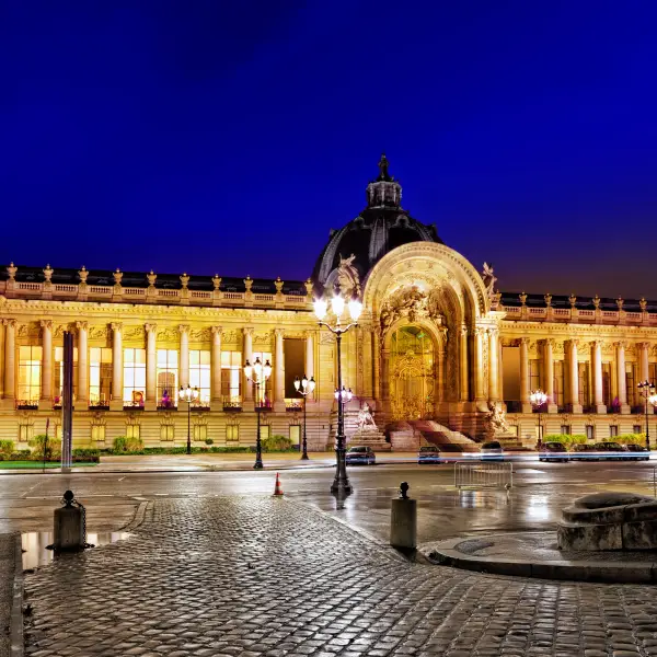 Stunning view of the iconic Grand Palais with its beautiful glass dome and intricate architecture in Paris