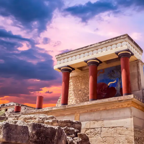 Ruins of the ancient Minoan palace at Knossos, Greece