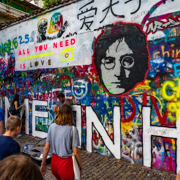 Colorful Creativity on The Lennon Wall