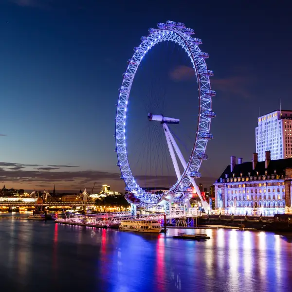 Stunning view of the iconic London Eye Ferris wheel on a sunny day
