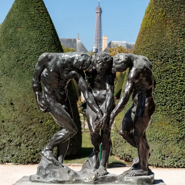 Sculptures and artwork in the Musée Rodin, a museum dedicated to the works of French sculptor Auguste Rodin