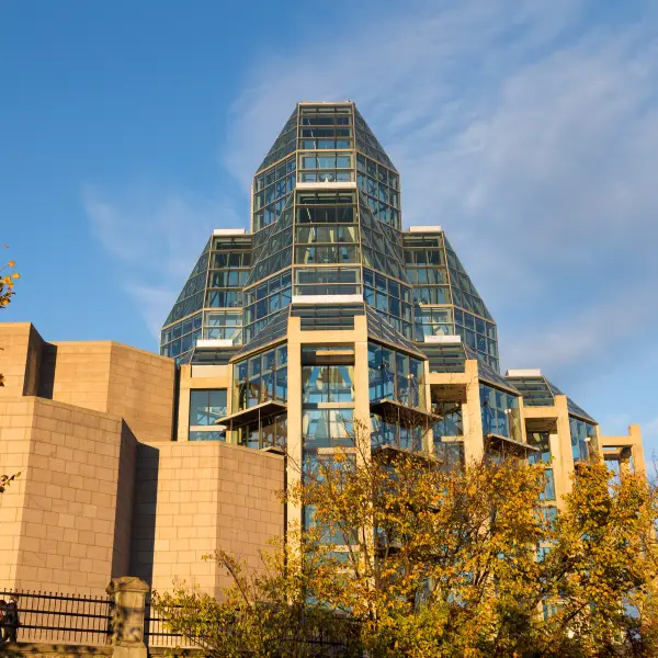 Visitors exploring the impressive art collection at the National Gallery of Canada, a renowned cultural institution