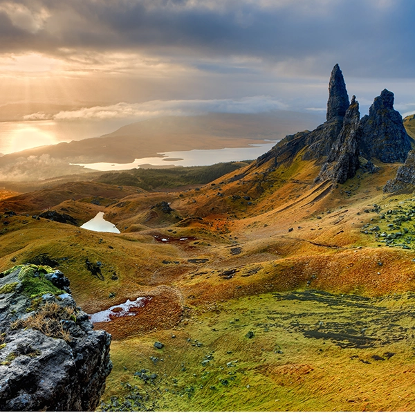 Stunning panoramic view of the Isle of Skye, Scotland