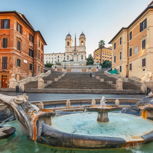 View of the historic Spanish Steps in Rome
