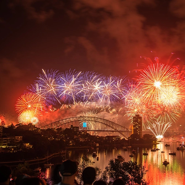 Beautiful sunset view of Sydney Harbour Bridge in Australia