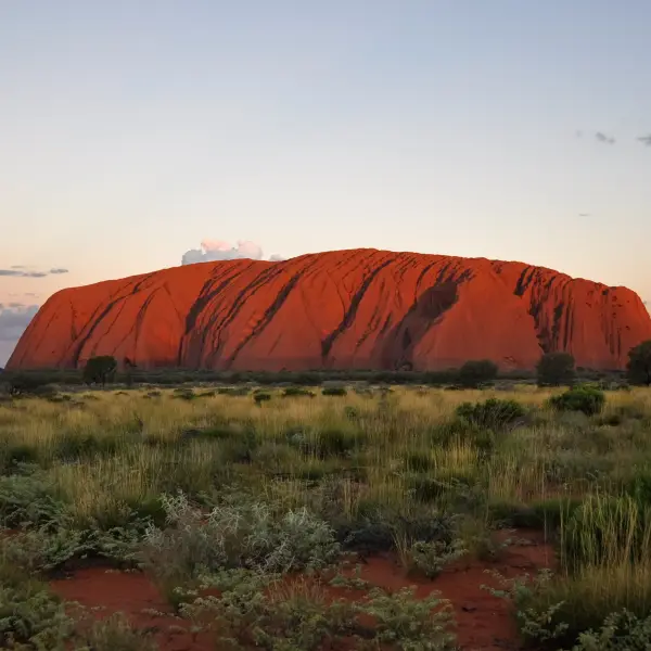 Stunning sunset view of Uluru Ayers Rock in Australia