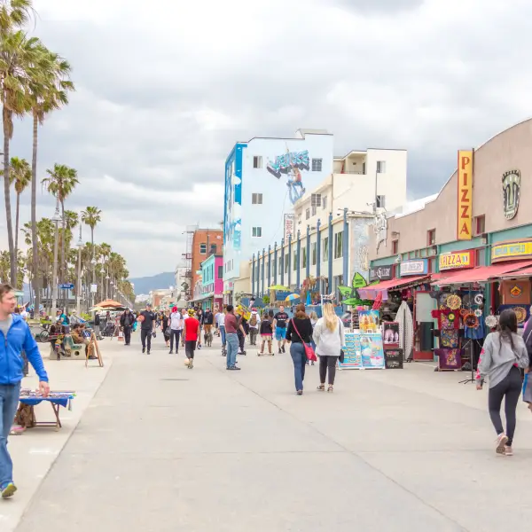 Lively Atmosphere of Venice Beach Boardwalk